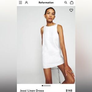 Reformation Jessi Linen Dress in White size 6